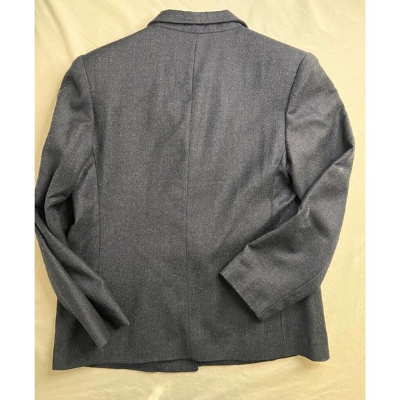 Carlisle Couture Blazer Jacket Women's 11/12 Blue Pure Virgin Wool Heathered - Picture 9 of 9